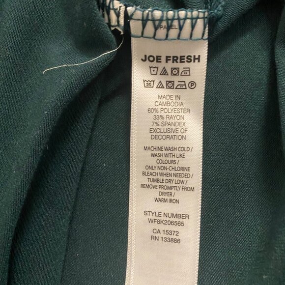 Joe Fresh Dark Green Short Sleeve T-Shirt with Metallic Trim | Size S - Picture 7 of 7